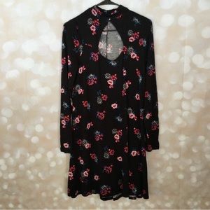 Express Mock Neck Floral Long Sleeve Dress